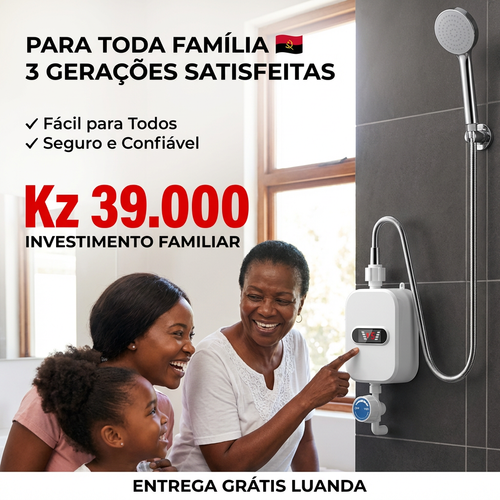 🇦🇴🚿 Luanda |Aquecedor Elétrico Instantâneo de Parede🔥🚿 — Água Quente em 3 Segundos ⚡ — Quente & Frio ❄️🔥 — Compacto e Econômico 💰 — Ideal para Casa e Apartamento 🏢 — Instalação Simples 🔧— Ideal para Banho e Lavar Mãos 🛁