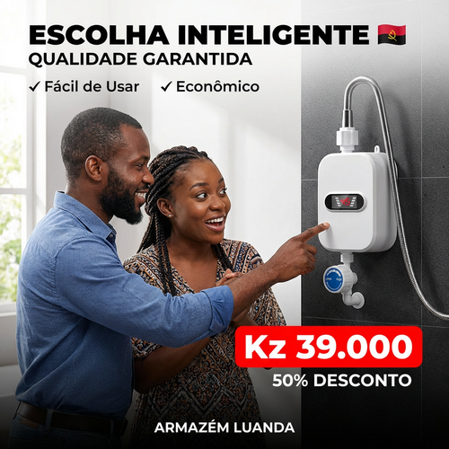🇦🇴🚿 Luanda |Aquecedor Elétrico Instantâneo de Parede🔥🚿 — Água Quente em 3 Segundos ⚡ — Quente & Frio ❄️🔥 — Compacto e Econômico 💰 — Ideal para Casa e Apartamento 🏢 — Instalação Simples 🔧— Ideal para Banho e Lavar Mãos 🛁