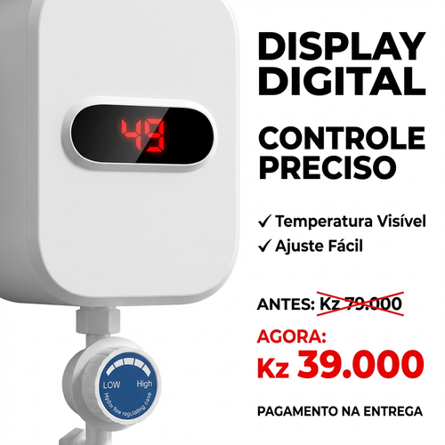 🇦🇴🚿 Luanda |Aquecedor Elétrico Instantâneo de Parede🔥🚿 — Água Quente em 3 Segundos ⚡ — Quente & Frio ❄️🔥 — Compacto e Econômico 💰 — Ideal para Casa e Apartamento 🏢 — Instalação Simples 🔧— Ideal para Banho e Lavar Mãos 🛁