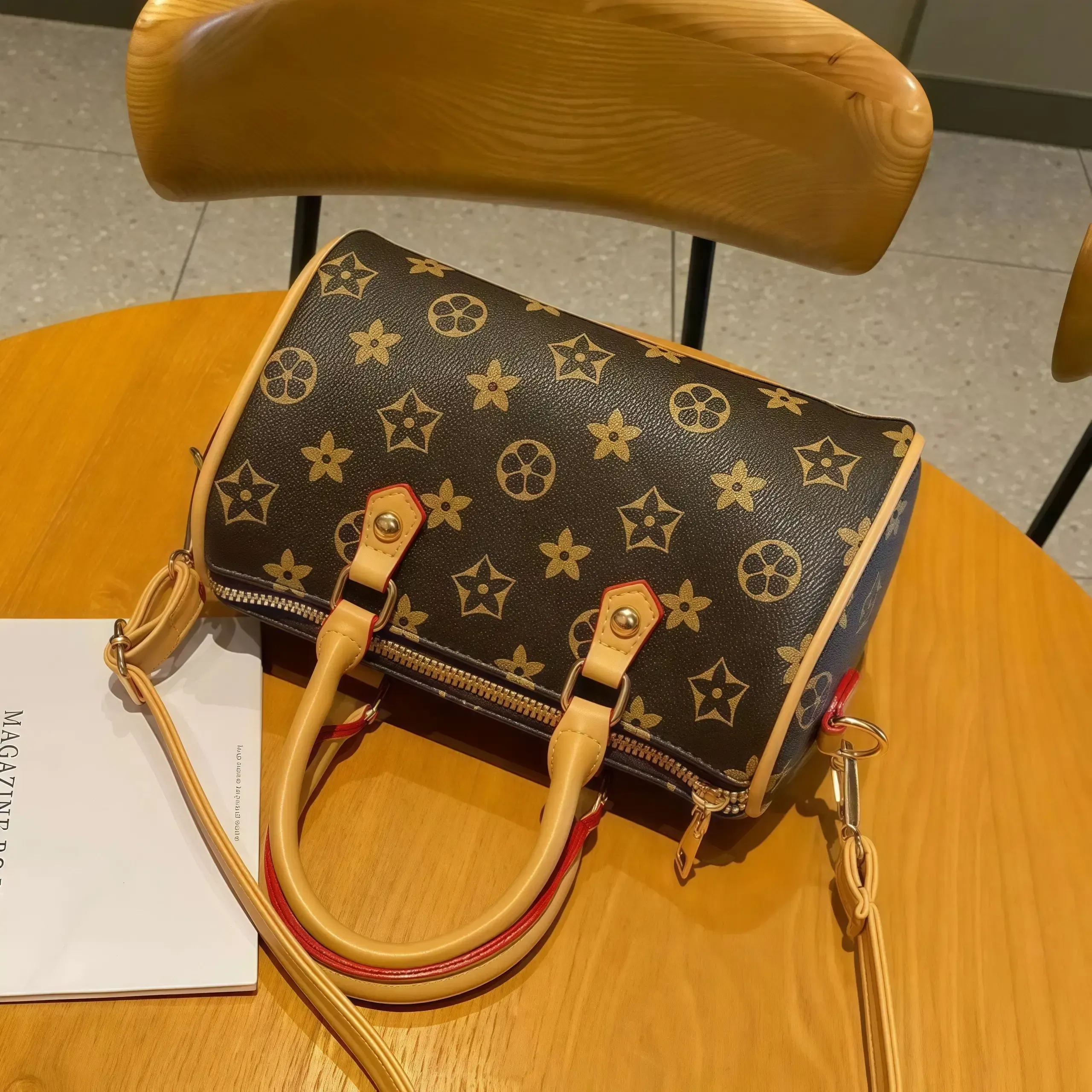 🔥2025 Nova Bolsa de Luxo Estampada – Ombro ou Tiracolo, Porta-Telemóvel e Moedas 👜✨