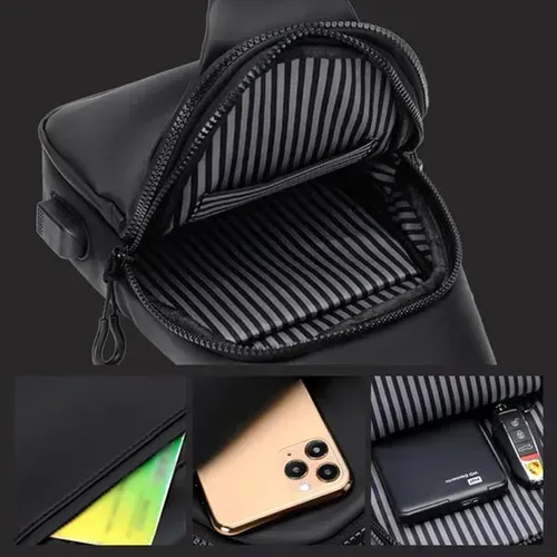 🔥HOT SALE—2025 Qualidade Diária Comutação Crossbody Bag Moda Impermeável Resistente A Arranhões Chest Pack Porta de Carregamento USB