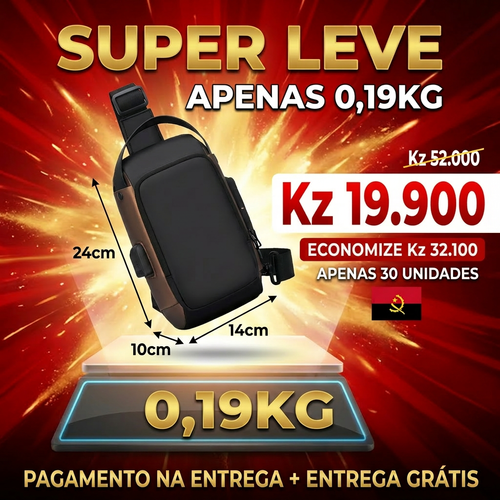 🚨🔥🇦🇴 PROMOÇÃO ESPECIAL LUANDA!—🔒🛡️Bolsa Peitoral Masculina com Cadeado + Porta USB 🔋⚡—📱💼Grande Capacidade para Telemóvel e Acessórios—🕶️Design Moderno e Antifurto—🚶‍♂️Perfeita para Trabalho, Passeio e Dia a Dia— Entrega Grátis + COD! 🚚