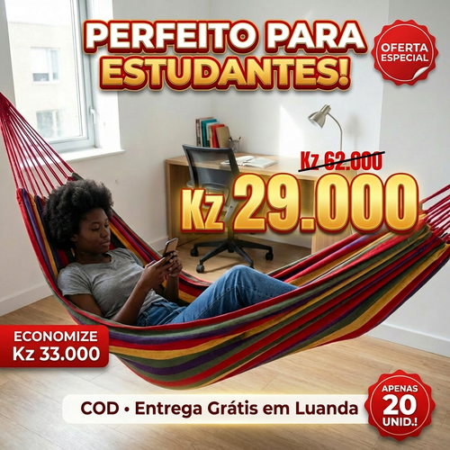 🇦🇴🌈 OFERTA LUANDA! — 🌴 Rede Portátil para Exterior —🛏️☀️ Descanso Perfeito em Qualquer Lugar  — Super Confortável 😌 — Forte e Resistente 💪 — Ideal para Camping 🏕️ Jardim 🌿 e Descanso Diário 🌞