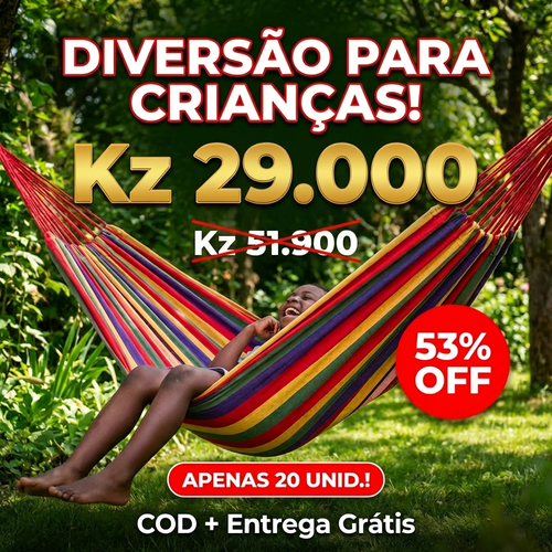 🇦🇴🌈 OFERTA LUANDA! — 🌴 Rede Portátil para Exterior —🛏️☀️ Descanso Perfeito em Qualquer Lugar  — Super Confortável 😌 — Forte e Resistente 💪 — Ideal para Camping 🏕️ Jardim 🌿 e Descanso Diário 🌞