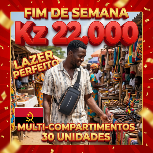 🚨🔥🇦🇴 PROMOÇÃO ESPECIAL LUANDA!—🔒🛡️Bolsa Peitoral Masculina com Cadeado + Porta USB 🔋⚡—📱💼Grande Capacidade para Telemóvel e Acessórios—🕶️Design Moderno e Antifurto—🚶‍♂️Perfeita para Trabalho, Passeio e Dia a Dia— Entrega Grátis + COD! 🚚