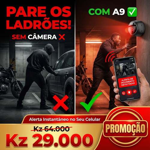⚠️🇦🇴 Luanda 🔒 | Câmara A9 HD Grande Angular — Pequena no Tamanho 🔍 —Visão Grande Angular 👀 — Imagem HD Clara 🌙 — Monitorização Interior & Exterior 🏠🚪 — Proteção Antirroubo 24h ⏰