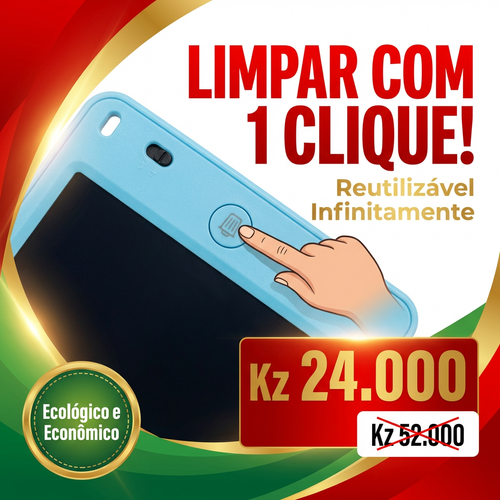 🇦🇴Luanda 🧠👶 Desenvolvimento mental 📱🖊️ Quadro LCD 16 Infantil 🎨✏️ Escreve e apaga com 1 clique ♻️ Sem papel 👀 Protege os olhos 💡 Tela grande fácil usar 📚 Ideal para escola e casa 🎁 Presente perfeito