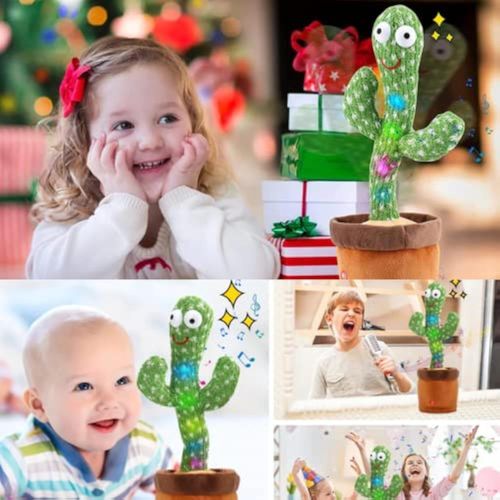🌵​​🌵🌵Cacto dançante de pelúcia com carregamento recarregável​, cante 120 músicas, gravação, repete o que você diz e emite luzes coloridas, presentes de brinquedos divertidos para meninos e meninas
