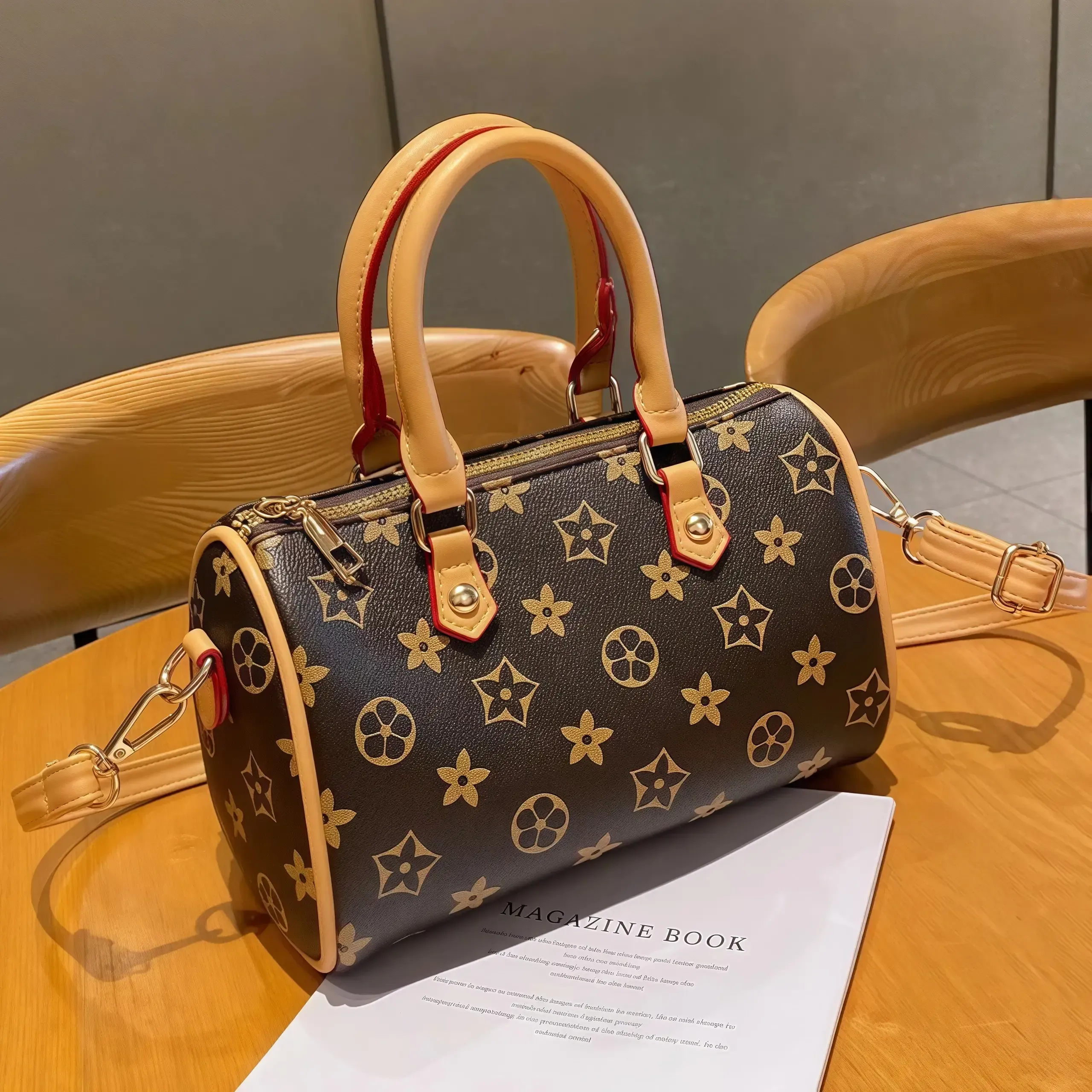 🔥2025 Nova Bolsa de Luxo Estampada – Ombro ou Tiracolo, Porta-Telemóvel e Moedas 👜✨