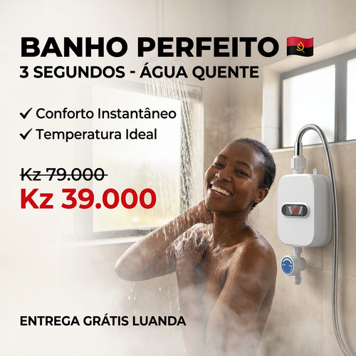 🇦🇴🚿 Luanda |Aquecedor Elétrico Instantâneo de Parede🔥🚿 — Água Quente em 3 Segundos ⚡ — Quente & Frio ❄️🔥 — Compacto e Econômico 💰 — Ideal para Casa e Apartamento 🏢 — Instalação Simples 🔧— Ideal para Banho e Lavar Mãos 🛁