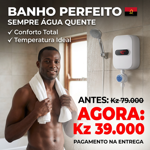 🇦🇴🚿 Luanda |Aquecedor Elétrico Instantâneo de Parede🔥🚿 — Água Quente em 3 Segundos ⚡ — Quente & Frio ❄️🔥 — Compacto e Econômico 💰 — Ideal para Casa e Apartamento 🏢 — Instalação Simples 🔧— Ideal para Banho e Lavar Mãos 🛁