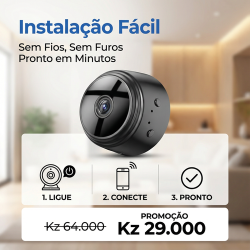 ⚠️🇦🇴 Luanda 🔒 | Câmara A9 HD Grande Angular — Pequena no Tamanho 🔍 —Visão Grande Angular 👀 — Imagem HD Clara 🌙 — Monitorização Interior & Exterior 🏠🚪 — Proteção Antirroubo 24h ⏰