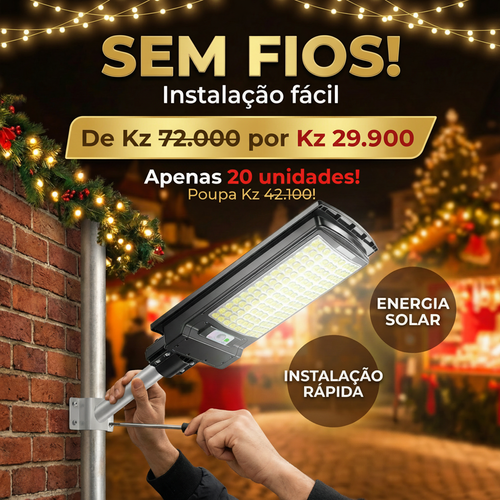 🇦🇴💡🔥 TENDÊNCIA EM LUANDA! — Lâmpada Solar Inteligente ☀️⚡ — Sensor Automático de Movimento 🚶‍♂️📡  — Resistente à Chuva 🌧️💦— Perfeita para Casa, Jardim e Portão 🏠🌳