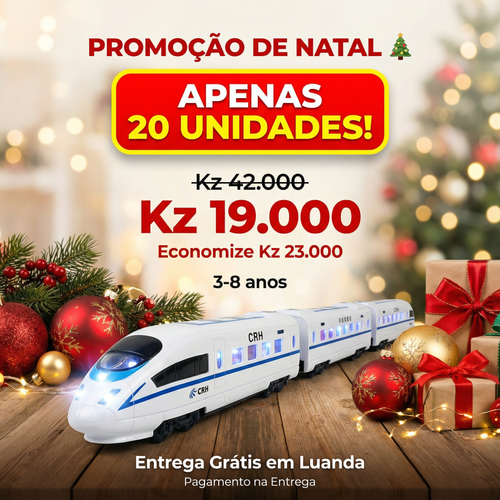 🎄 Luanda🎁 Brinquedo de Trem Elétrico Realista –🚄Presente ideal para crianças curiosas!🎁