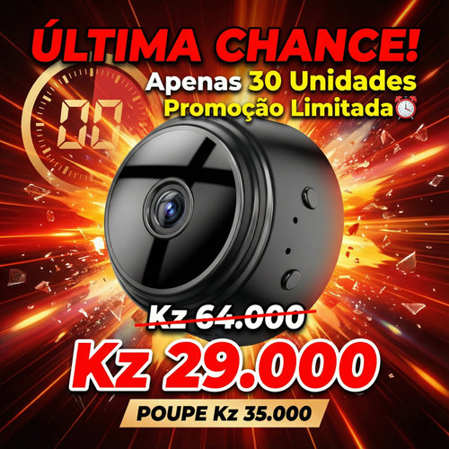 🏠📸 Luanda | Câmara WiFi HD para Interior & Exterior —Visão Grande Angular 👀 — Imagem HD Clara 🌙 — Monitorização Interior & Exterior 🏠🚪 — Proteção Antirroubo 24h ⏰🔒
