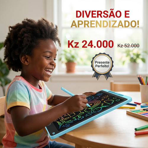 🇦🇴Luanda 🧠👶 Desenvolvimento mental 📱🖊️ Quadro LCD 16 Infantil 🎨✏️ Escreve e apaga com 1 clique ♻️ Sem papel 👀 Protege os olhos 💡 Tela grande fácil usar 📚 Ideal para escola e casa 🎁 Presente perfeito