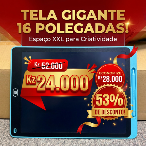 🇦🇴Luanda 🧠👶 Desenvolvimento mental 📱🖊️ Quadro LCD 16 Infantil 🎨✏️ Escreve e apaga com 1 clique ♻️ Sem papel 👀 Protege os olhos 💡 Tela grande fácil usar 📚 Ideal para escola e casa 🎁 Presente perfeito