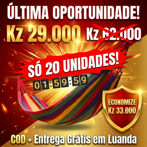 🇦🇴🌈 OFERTA LUANDA! — 🌴 Rede Portátil para Exterior —🛏️☀️ Descanso Perfeito em Qualquer Lugar  — Super Confortável 😌 — Forte e Resistente 💪 — Ideal para Camping 🏕️ Jardim 🌿 e Descanso Diário 🌞