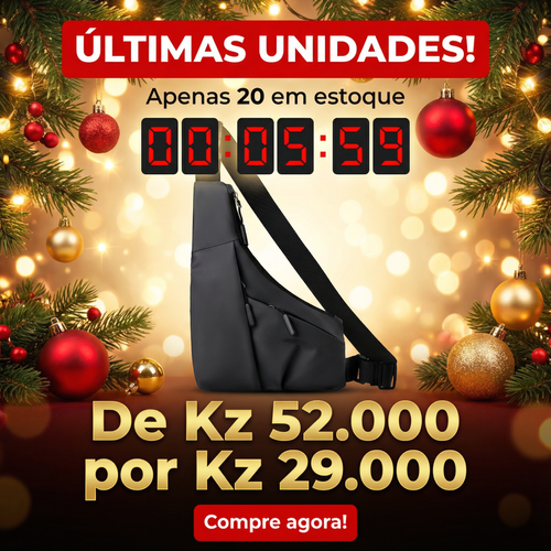 ✨🎒 Mochila Triangular Antirroubo — Leve ✨ Segura 🔐 e à Prova d Água 💦 — Compacta 📦 e Discreta 👀 — Ideal para Luanda 🌆🔥