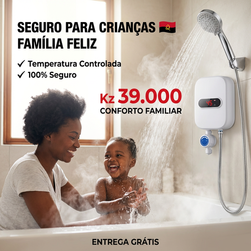 🇦🇴🚿 Luanda |Aquecedor Elétrico Instantâneo de Parede🔥🚿 — Água Quente em 3 Segundos ⚡ — Quente & Frio ❄️🔥 — Compacto e Econômico 💰 — Ideal para Casa e Apartamento 🏢 — Instalação Simples 🔧— Ideal para Banho e Lavar Mãos 🛁