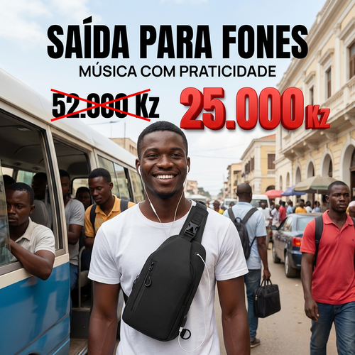 🔥 Bolsa Masculina Moderna com USB — Promoção Especia— 25.000 Kz🚫 Apenas 30 unidades 📦 Entrega grátis— Pague só ao receber
