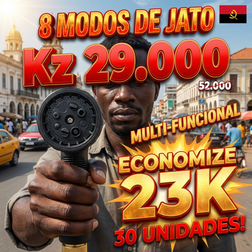🚿🇦🇴💦 OFERTA LUANDA!  — Pistola de Alta Pressão! — 🚿Estica Automaticamente 3x! 💪 Perfeita para Lavar Carro 🚗 e Regar Jardim 🏡 — Forte e Compacta! ✨