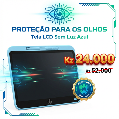 🇦🇴Luanda 🧠👶 Desenvolvimento mental 📱🖊️ Quadro LCD 16 Infantil 🎨✏️ Escreve e apaga com 1 clique ♻️ Sem papel 👀 Protege os olhos 💡 Tela grande fácil usar 📚 Ideal para escola e casa 🎁 Presente perfeito