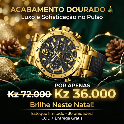 🇦🇴Estilo Premium para Luanda |Relógio Masculino Esportivo Duplo Display ⌚🔥 À Prova de Água 💧 | Noturno Luminoso 🌙 | Perfeito para Homens de Luanda💎⌚