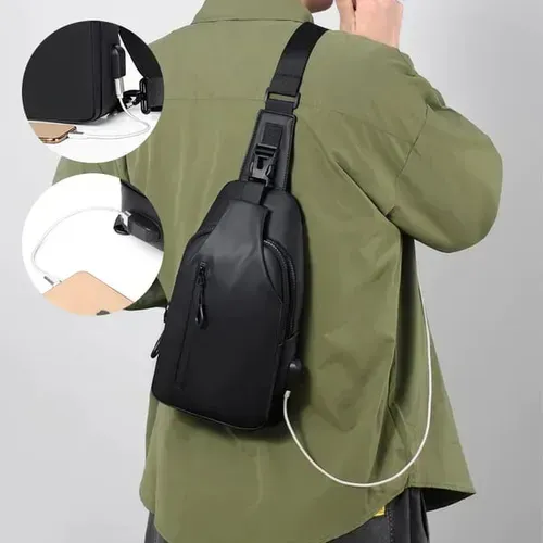 🔥HOT SALE—2025 Qualidade Diária Comutação Crossbody Bag Moda Impermeável Resistente A Arranhões Chest Pack Porta de Carregamento USB