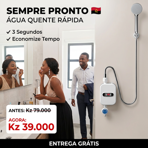 🇦🇴🚿 Luanda |Aquecedor Elétrico Instantâneo de Parede🔥🚿 — Água Quente em 3 Segundos ⚡ — Quente & Frio ❄️🔥 — Compacto e Econômico 💰 — Ideal para Casa e Apartamento 🏢 — Instalação Simples 🔧— Ideal para Banho e Lavar Mãos 🛁
