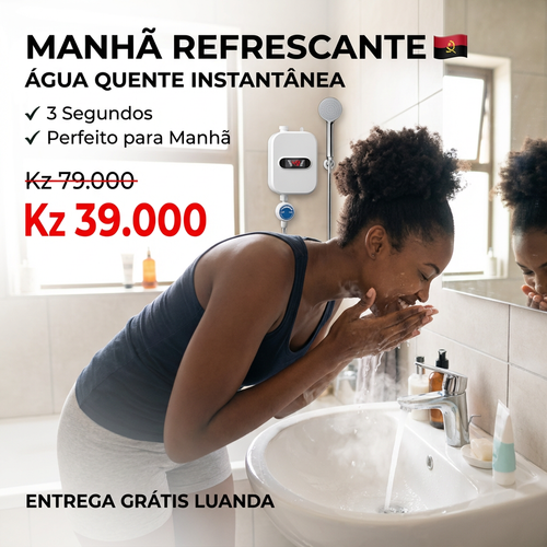 🇦🇴🚿 Luanda |Aquecedor Elétrico Instantâneo de Parede🔥🚿 — Água Quente em 3 Segundos ⚡ — Quente & Frio ❄️🔥 — Compacto e Econômico 💰 — Ideal para Casa e Apartamento 🏢 — Instalação Simples 🔧— Ideal para Banho e Lavar Mãos 🛁
