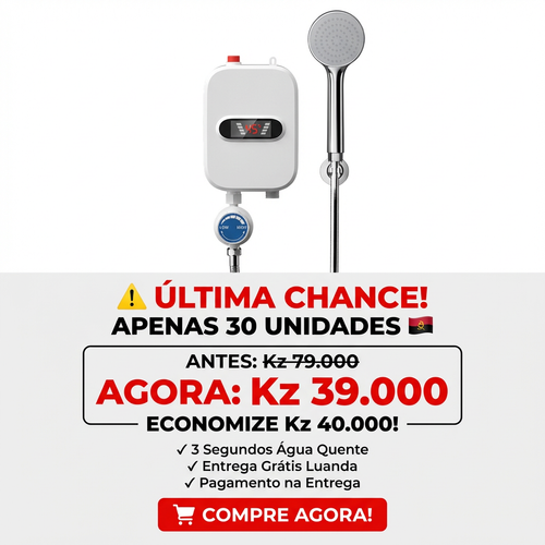 🇦🇴🚿 Luanda |Aquecedor Elétrico Instantâneo de Parede🔥🚿 — Água Quente em 3 Segundos ⚡ — Quente & Frio ❄️🔥 — Compacto e Econômico 💰 — Ideal para Casa e Apartamento 🏢 — Instalação Simples 🔧— Ideal para Banho e Lavar Mãos 🛁