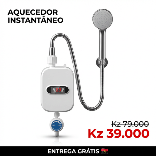 🇦🇴🚿 Luanda |Aquecedor Elétrico Instantâneo de Parede🔥🚿 — Água Quente em 3 Segundos ⚡ — Quente & Frio ❄️🔥 — Compacto e Econômico 💰 — Ideal para Casa e Apartamento 🏢 — Instalação Simples 🔧— Ideal para Banho e Lavar Mãos 🛁