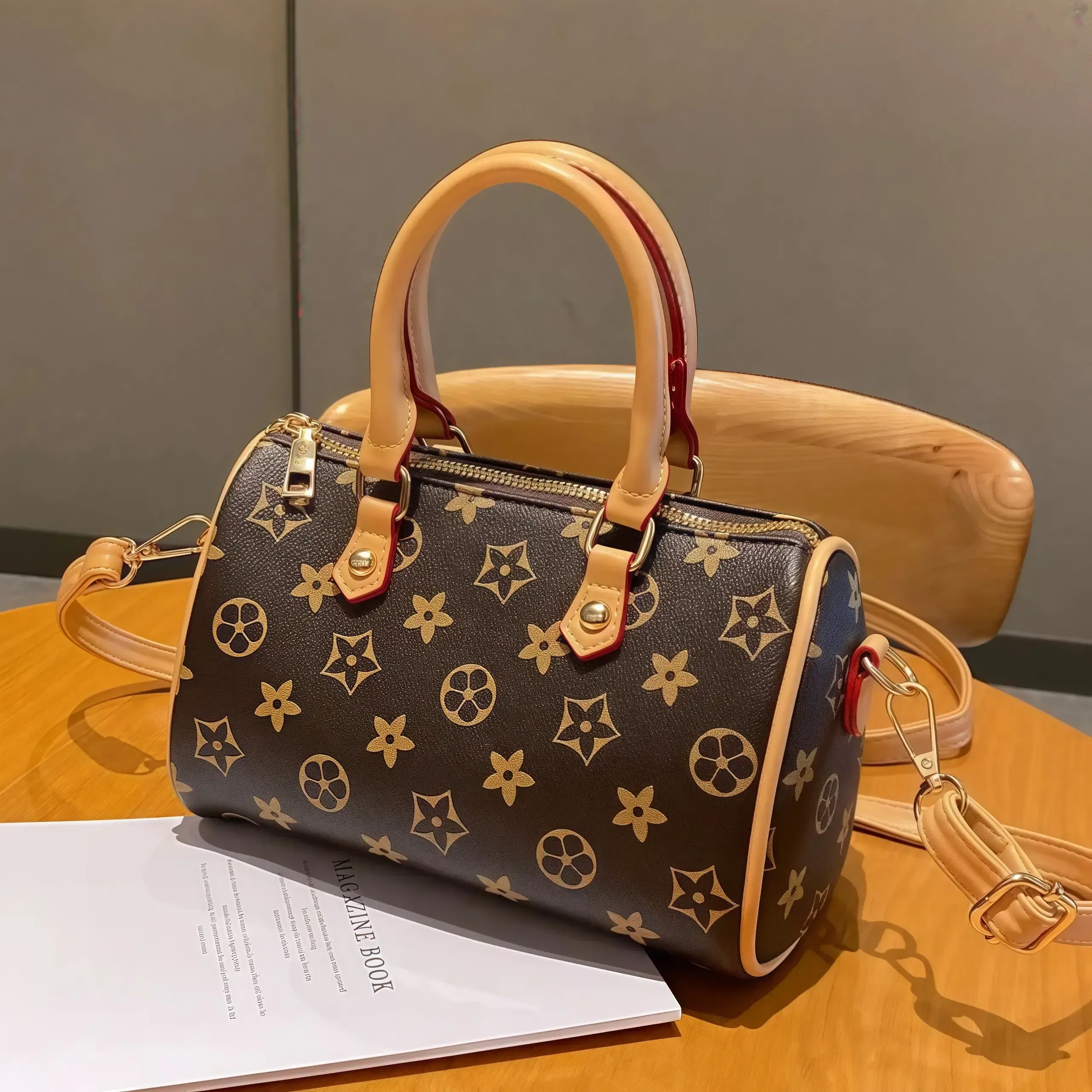 🔥2025 Nova Bolsa de Luxo Estampada – Ombro ou Tiracolo, Porta-Telemóvel e Moedas 👜✨