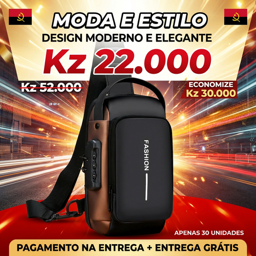 🚨🔥🇦🇴 PROMOÇÃO ESPECIAL LUANDA!—🔒🛡️Bolsa Peitoral Masculina com Cadeado + Porta USB 🔋⚡—📱💼Grande Capacidade para Telemóvel e Acessórios—🕶️Design Moderno e Antifurto—🚶‍♂️Perfeita para Trabalho, Passeio e Dia a Dia— Entrega Grátis + COD! 🚚
