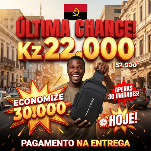 🚨🇦🇴🔥 OFERTA LUANDA! — Bolsa Peitoral Masculina com Cadeado 🔒✨+ Porta USB 🔋 — Grande Capacidade 📱💼 — Estilo Moderno e Seguro 😎 — Ideal para Trabalho e Dia a Dia 🚶‍♂️ — Entrega Grátis + COD! 🚚