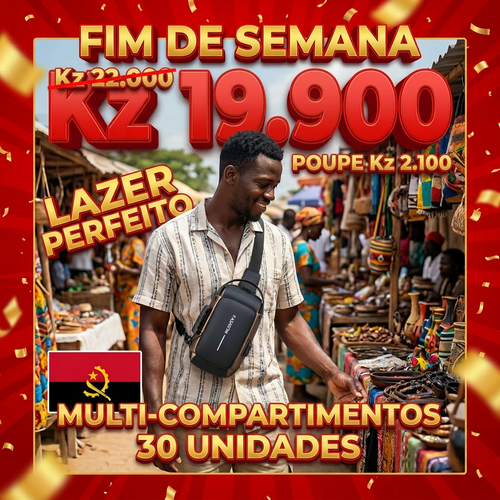 🚨🔥🇦🇴 PROMOÇÃO ESPECIAL LUANDA!—🔒🛡️Bolsa Peitoral Masculina com Cadeado + Porta USB 🔋⚡—📱💼Grande Capacidade para Telemóvel e Acessórios—🕶️Design Moderno e Antifurto—🚶‍♂️Perfeita para Trabalho, Passeio e Dia a Dia— Entrega Grátis + COD! 🚚