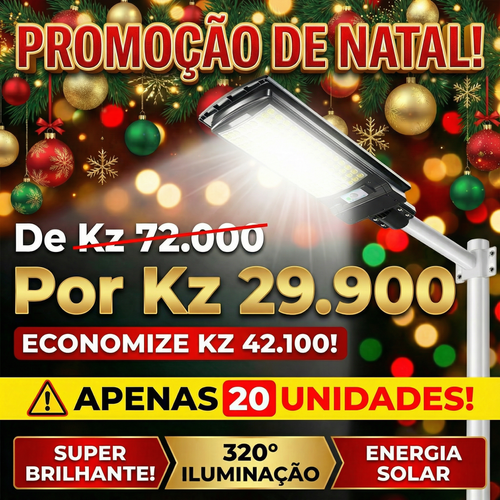 🇦🇴💡🔥 TENDÊNCIA EM LUANDA! — Lâmpada Solar Inteligente ☀️⚡ — Sensor Automático de Movimento 🚶‍♂️📡  — Resistente à Chuva 🌧️💦— Perfeita para Casa, Jardim e Portão 🏠🌳