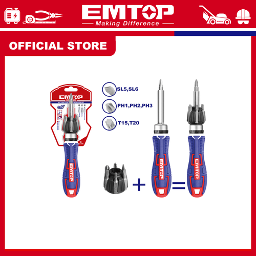 NEW ARRIVAL GOOD DEAL EMTOP 8 Pcs Ratchet Screwdriver Set, CR-V Hand Tool Household ESDRH0802