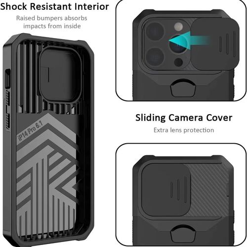Magnetic vehicle-mounted shock-absorbing bumper design hides the card slot mobile phone case, suitable for iPhone 16 Pro Max 14 13 15 with bracket