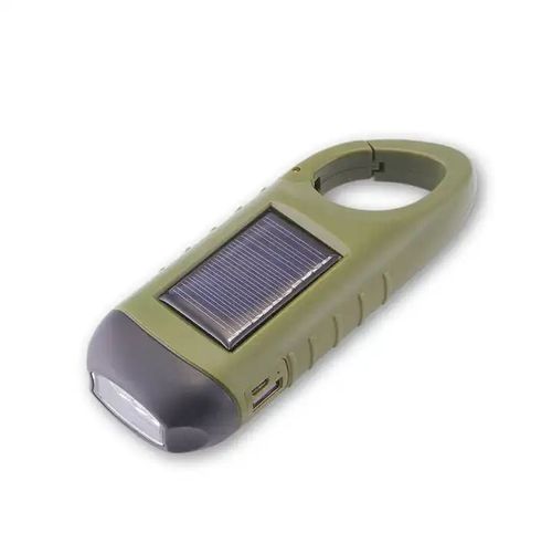Solar Dynamo Portable Torch Hand Crank MiNi Emergency Flashlight Rechargeable LED Light for Camping