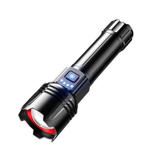 Type-C rechargeable telescopic zoom outdoor super bright flashlight
