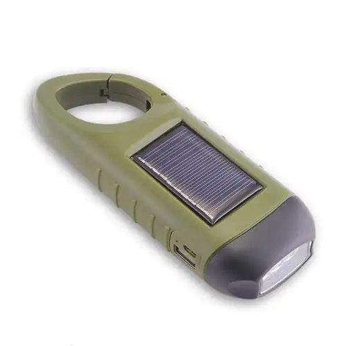 Solar Dynamo Portable Torch Hand Crank MiNi Emergency Flashlight Rechargeable LED Light for Camping