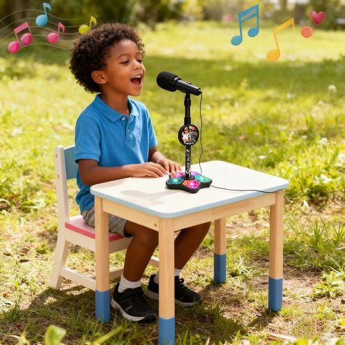Kids Karaoke Microphone Toy with Stand & Lights