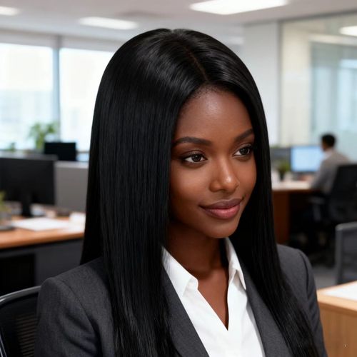 👩‍💼Women's Long Straight🦋🦋 Black Ponytail Wig✌