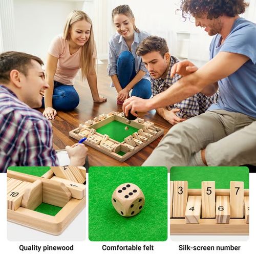 🔢 SHUT THE BOX-WOODEN DICE BOARD GAME🎲