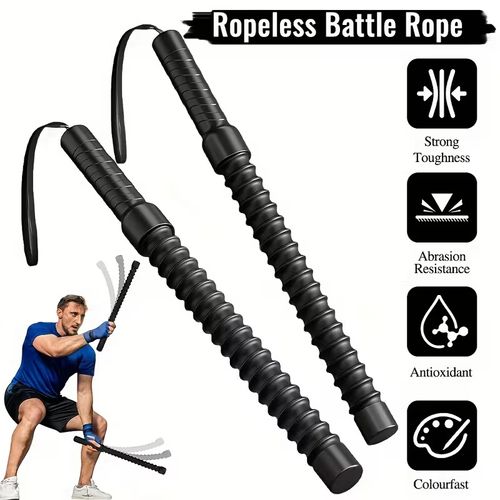 2-Pack Fitness Bars, Black Spring-Type Non-Slip Core Training Bars