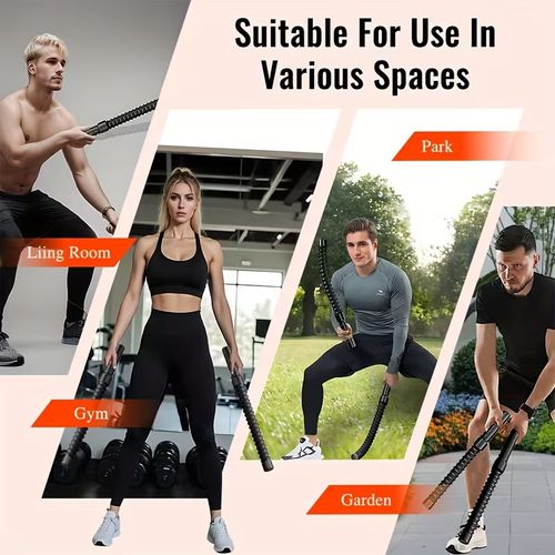 2-Pack Fitness Bars, Black Spring-Type Non-Slip Core Training Bars