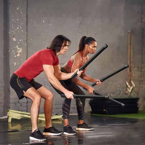 2-Pack Fitness Bars, Black Spring-Type Non-Slip Core Training Bars