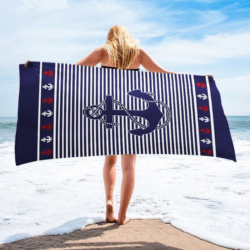 Quick-Dry Microfiber Beach Towel Holiday Printed Absorbent Bath Towel for Swimming